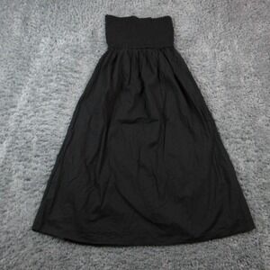 Only Dress Womens XL Black Maxi Smocked Strapless Tube Off Shoulder NWT